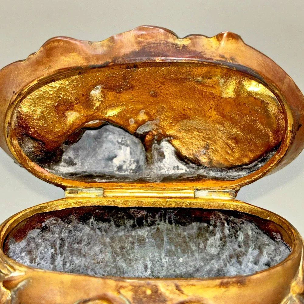 Vintage Trinket Box Jewelry Casket JB Jennings Bros Ornate Art Nouveau Roses!